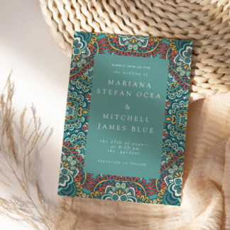 Cartão Postal Romântica Geométrica Mandala, cinzas de pasta azul