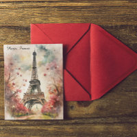 Romântica Paris Eiffel Tower Watercolor Floral