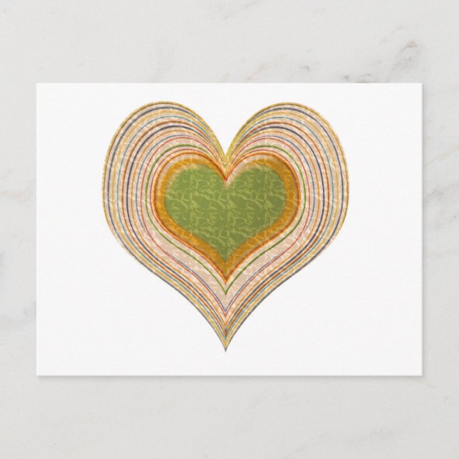 Cartão Postal Romântico Emerald Dourado Heart (Frente)