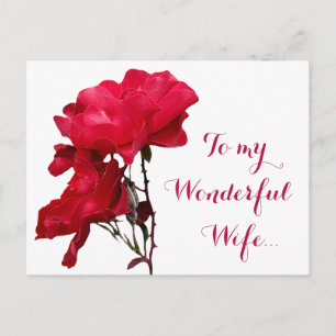 Cartão Postal Romântico Feliz Dia dos Namorados rosa vermelha fl
