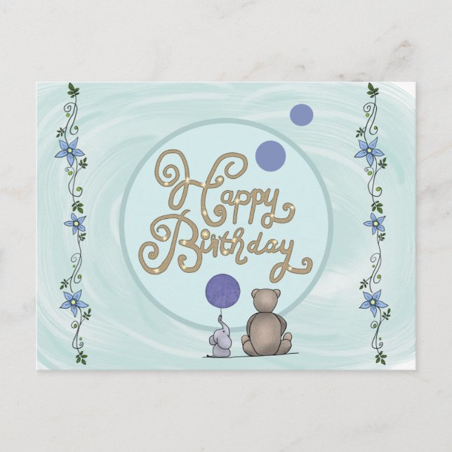 Cartão Postal romantischer Elefant (Frente)