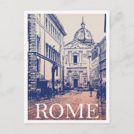 Cartão Postal Rome Italy Illustration Art vintage Travel