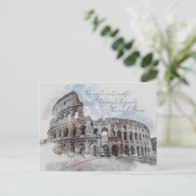 Cartão Postal Rome Postcard – Through Centuries, Through Legends (Em pé/Frente)