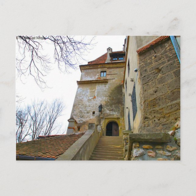 Cartão Postal Romênia, castelo de Drácula, Bran, Transylvânia, (Frente)