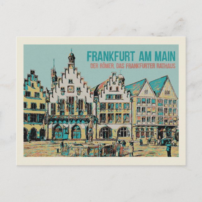 Cartão Postal Römer Frankfurt, Iconic City Hall (Frente)