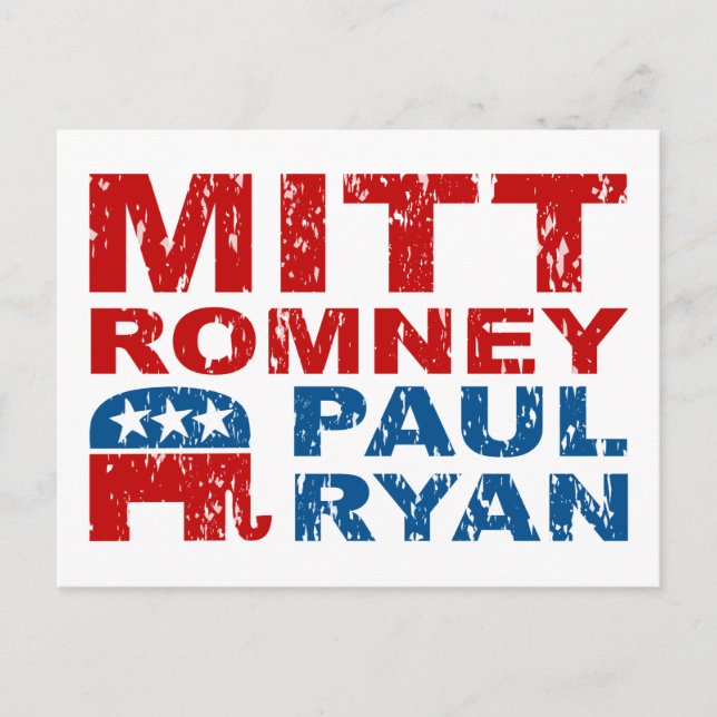 Cartão Postal Romney Ryan Run Vote Win (Frente)