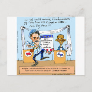 Cartão Postal Romney Tenta Zingers em Obama Engraçados Presentes