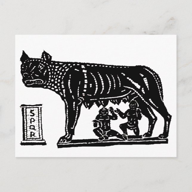 Cartão Postal Romulus e mitologia romana Remus (Frente)