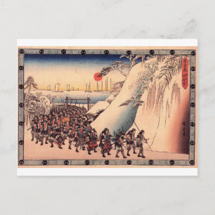 Cartão Postal Ronin entra no templo Sengakuji para pagar homenag