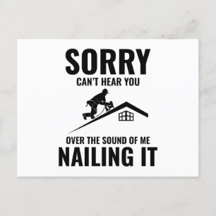 Cartão Postal Roofer Humor - Colocando o telhado de ti