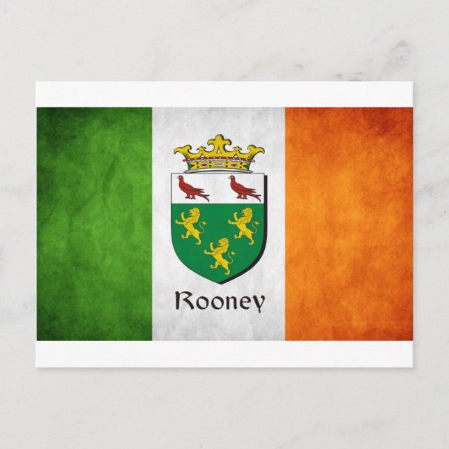 Cartão Postal Rooney Irish Flag (Frente)