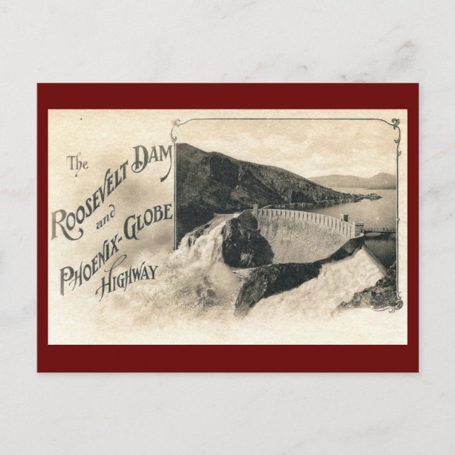 Cartão Postal Roosevelt Dam Vintage (Frente)