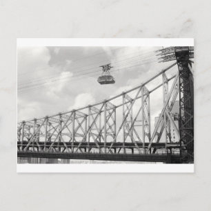 Cartão Postal Roosevelt Island Tramway, NYC, foto analógica (fi