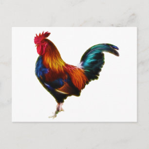 Cartão Postal Rooster de Fractalius Leghorn