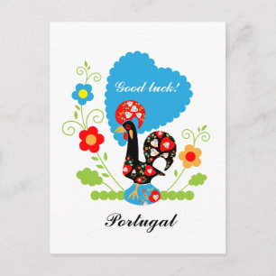 Cartão Postal Rooster Português