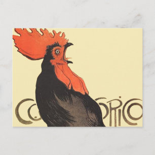 Cartão Postal Rooster Steinlen Cocorico Arte Francesa
