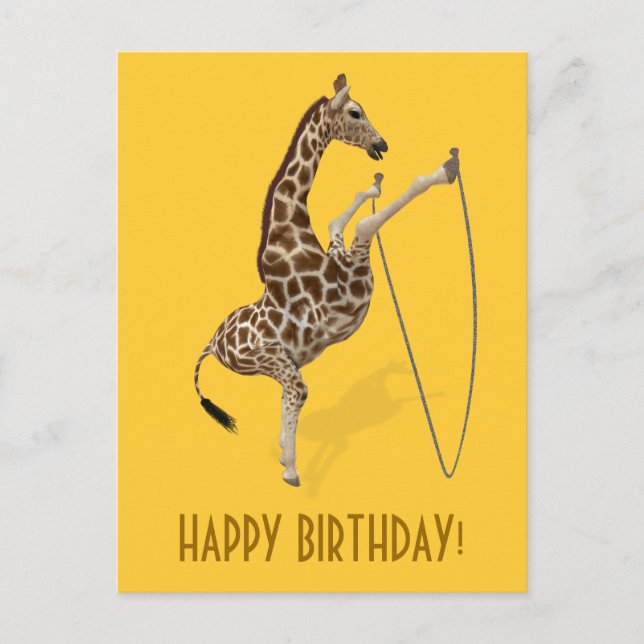 Cartão Postal Rope Jumping Giraffe (Frente)