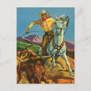 Cartão Postal Roping a Steer