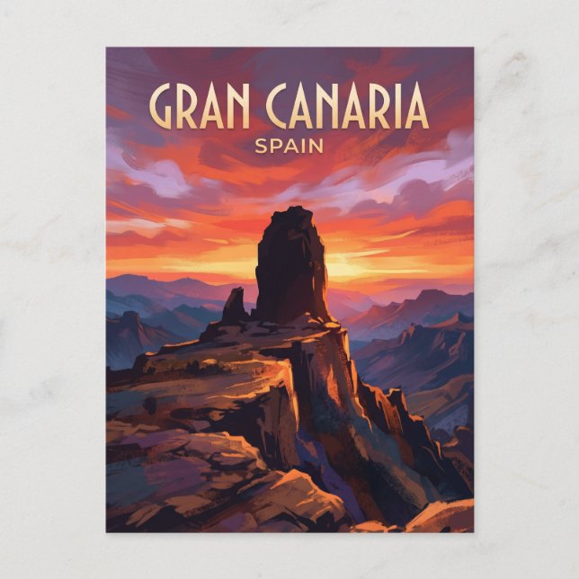 Cartão Postal Roque Nublo Espanha (Frente)