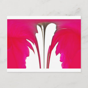 Cartão Postal Rosa Abstrata Magenta Vermelho Chic: Arte de Pintu