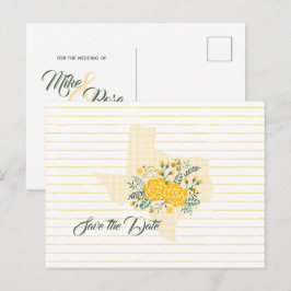 Cartão Postal Rosa Amarela do Texas - Estado de Gingham Salve a