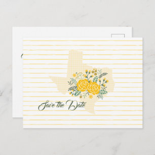 Cartão Postal Rosa Amarela do Texas - Estado de Gingham Salve a
