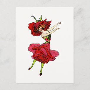 Cartão Postal Rosa American Beauty, Arte do Livro Flores Caprich