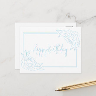 Cartão Postal Rosa Antiga Feliz Aniversário