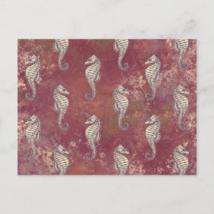 Cartão Postal Rosa com Cavalo Branco