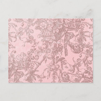 Cartão Postal Rosa com Fundo das Flores de Rico Marrom