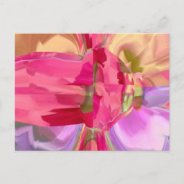 Cartão Postal Rosa Crystal - RedRose PinkRose Bud n Petal