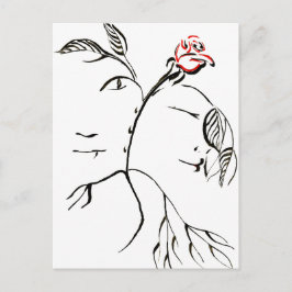 Cartão Postal Rosa de Bela e Besta