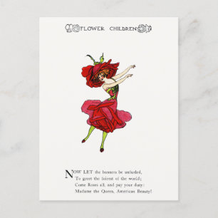 Cartão Postal Rosa de Beleza Americana, Arte do Livro de Flores 