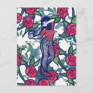Cartão Postal Rosa de Bruxa Moderna Rosas Pagan