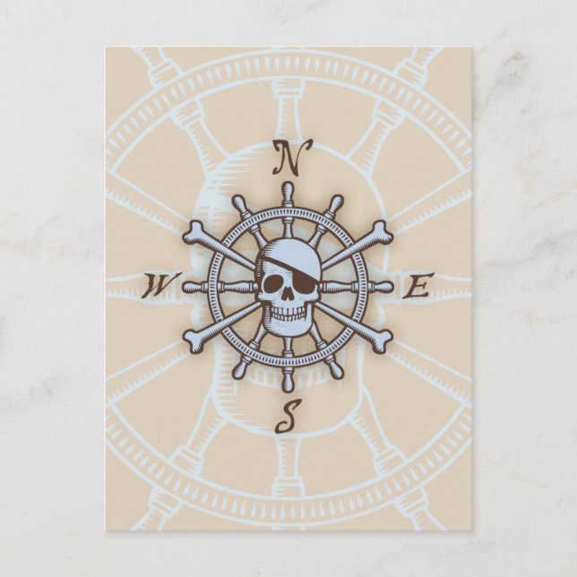 Cartão Postal Rosa de Captura de Roda do Navio (Frente)