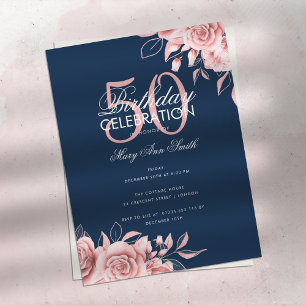 Cartão Postal Rosa de Festa de aniversário Floral de Orçamento D
