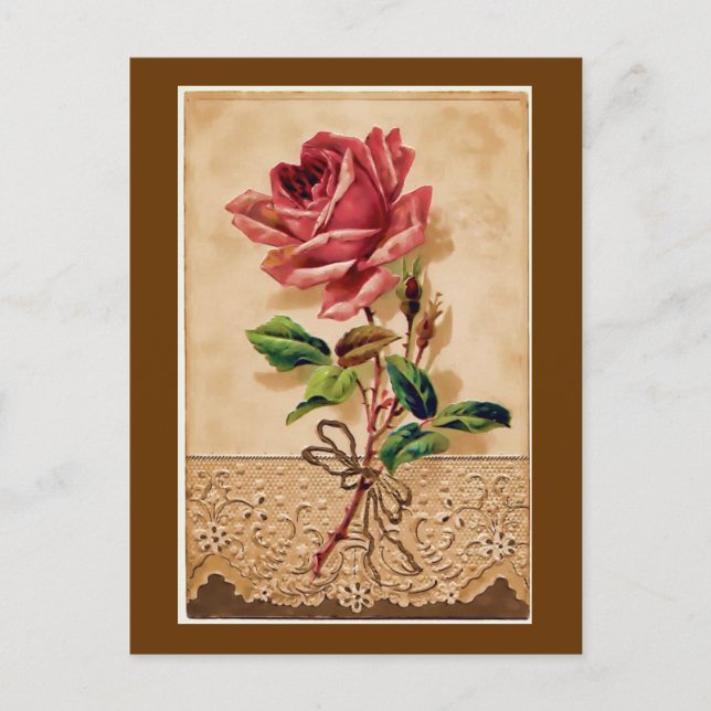 Cartão Postal Rosa de rendas (Frente)