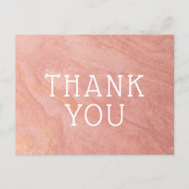 Cartão Postal Rosa de Texto Personalizado Dourado Pink Sandstone