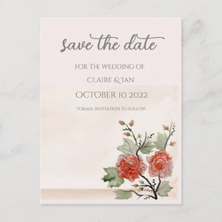 Cartão Postal Rosa de Vintage ( blush )