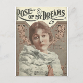 Cartão Postal rosa dos meus sonhos, senhora charlie chaplin