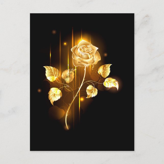 Cartão Postal Rosa dourada ( rosa de ouro ) (Frente)