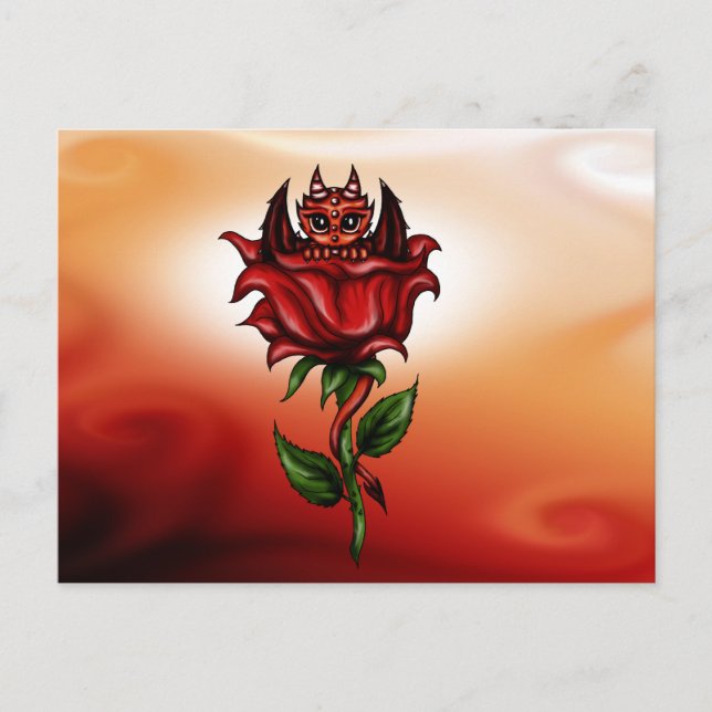 Cartão Postal Rosa Dragon (Frente)