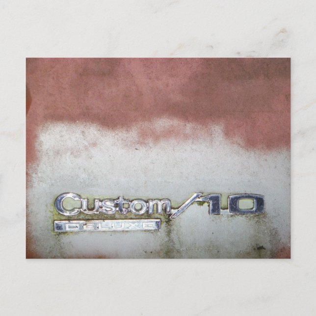 Cartão Postal rosa e branco deluxe personalizados (Frente)