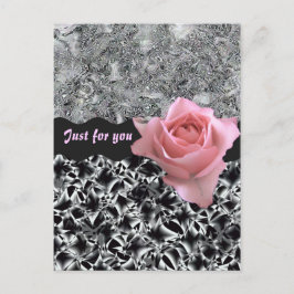 Cartão Postal Rosa em preto e branco