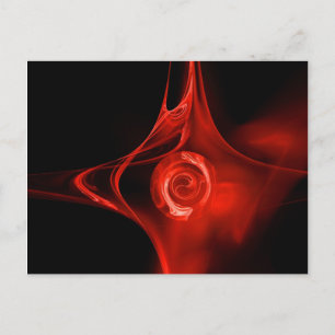 Cartão Postal ROSA FRACTAL, vermelha