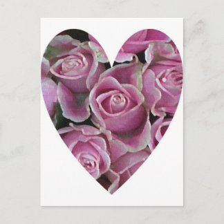 Cartão Postal Rosa Heart