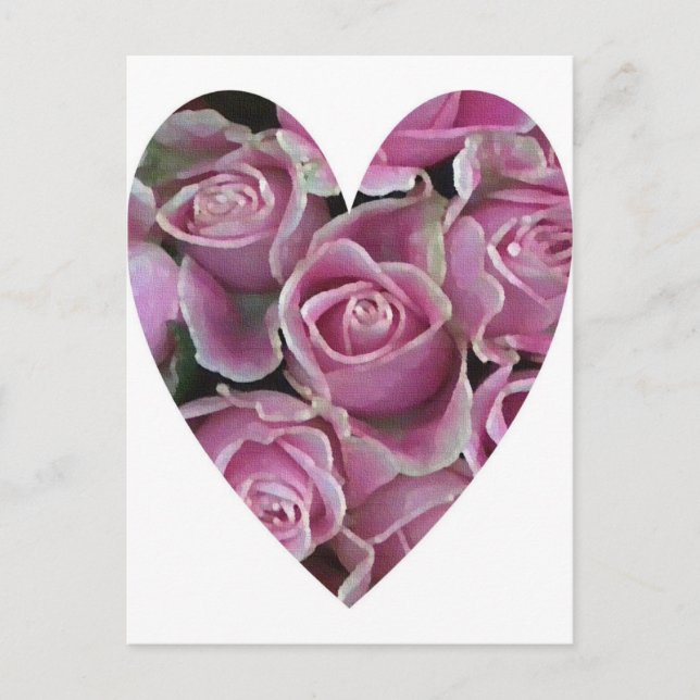 Cartão Postal Rosa Heart (Frente)