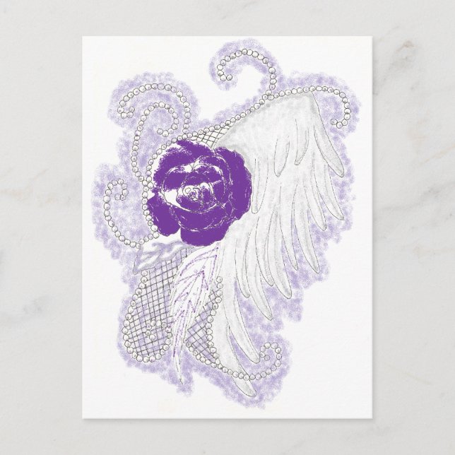 Cartão Postal Rosa Heart Purple (Frente)