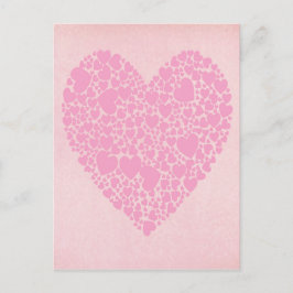 Cartão Postal Rosa Hearts