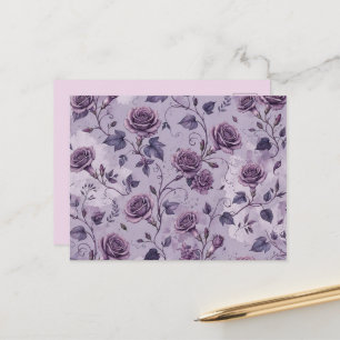 Cartão Postal Rosa Lavanda Empoeirada Tons Sonhadores Florais